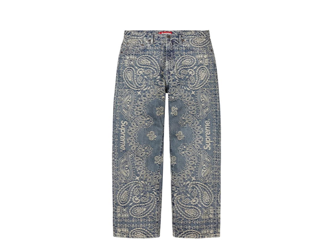 Supreme Supreme Bandana Jacquard Baggy Jean Blue