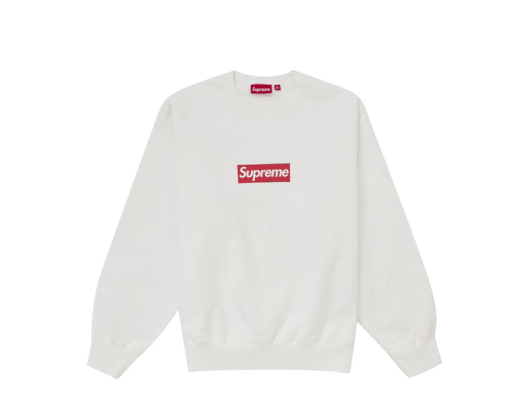 Supreme Supreme Washed Box Logo Crewneck White (SS25)