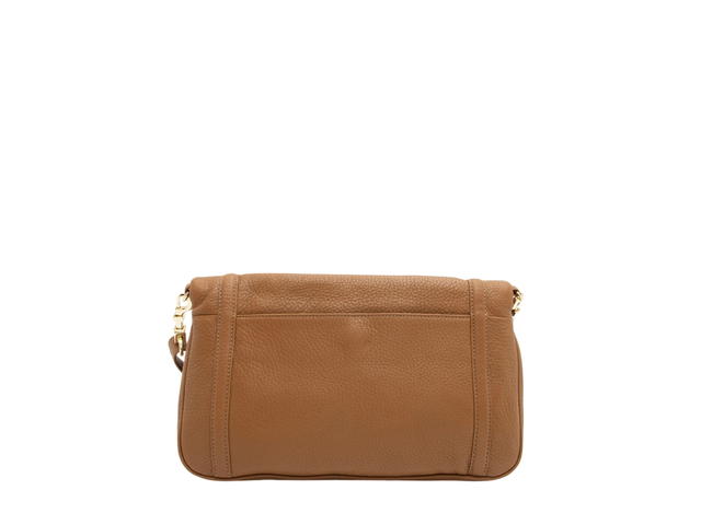 Tory Burch Tory Burch Leather Fold Over Amanda Crossbody In Brown Leather With Gold-Tone Hardware Brown - view 3