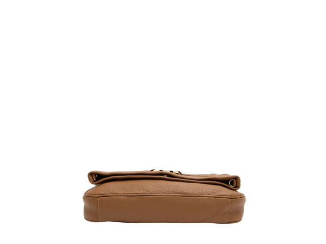 Tory Burch Tory Burch Leather Fold Over Amanda Crossbody In Brown Leather With Gold-Tone Hardware Brown - view 4
