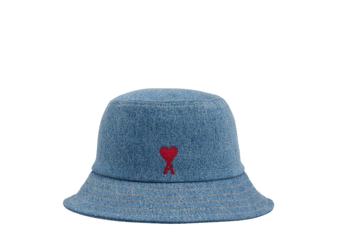 Ami Paris Ami Paris De Coeur Embroidery Bucket Hat Blue