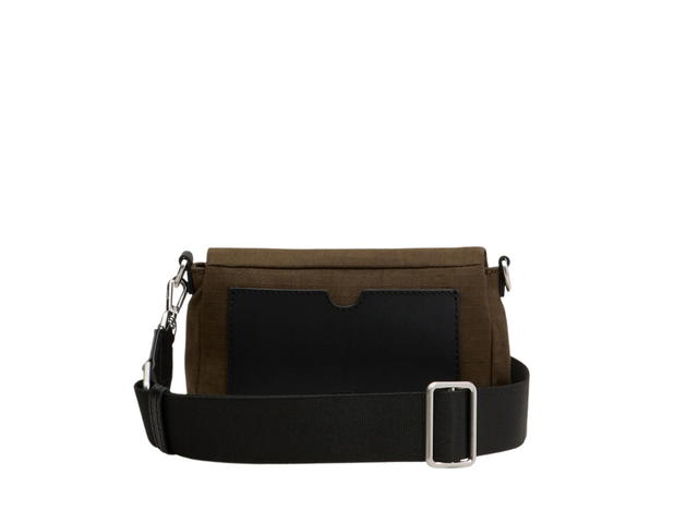 Ami Paris Ami Paris Green Canvas Ami De Coeur Lunch Box Bag In Ripstop Canvas Black Olive - view 2