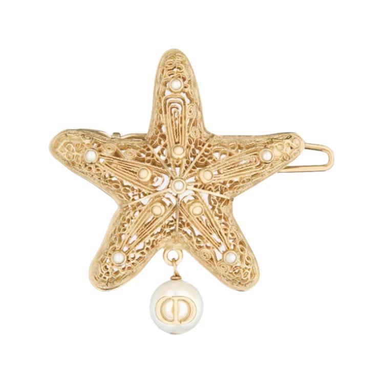 Dior Dior Copper Alloy Hair Clips Women's Gold
