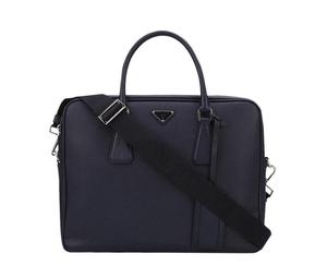 Buy Prada Cow Leather Briefcase Portable Crossbody Bag Shoulder Bag Men's Dark Blue at Sasom – Authentic and Ready to Ship