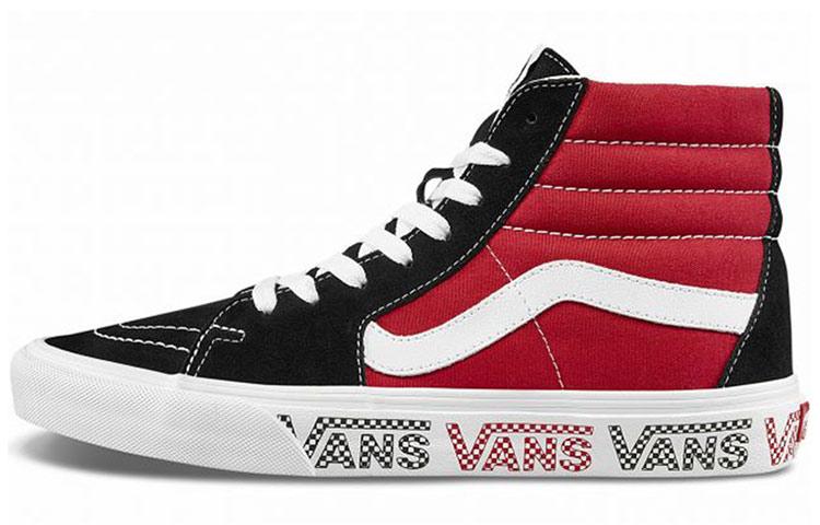Vans Vans SK8 HI Sidewall Logo Black Racing Red Suede Skate Shoes 'Black Racing Red'
