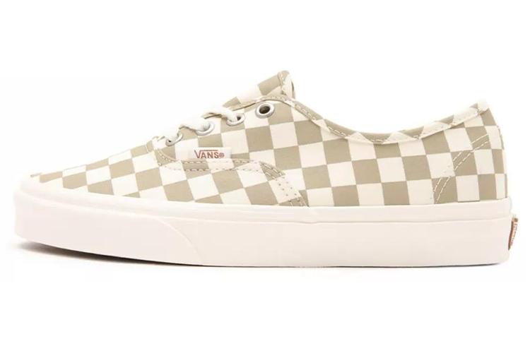 Vans Vans Authentic Wear Resistant Non Slip Low Top Casual Skate Shoes White Brown Grid 'White Brown'
