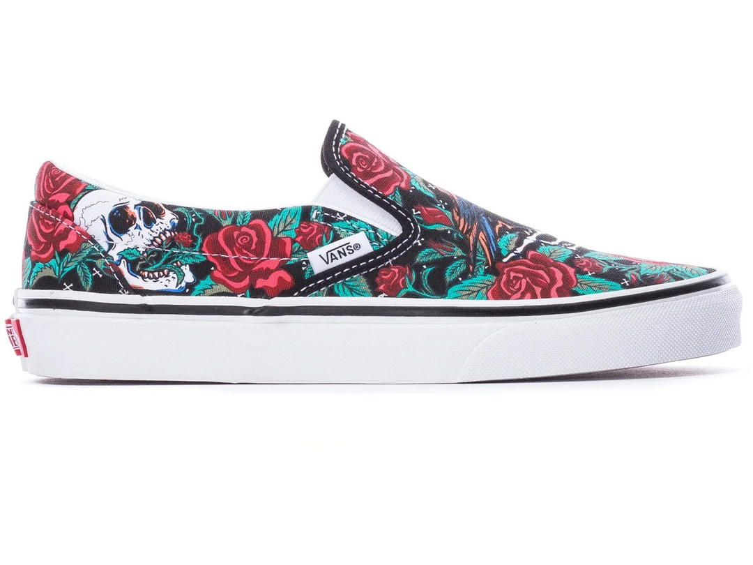 Vans Vans Classic Slip On Rose Skulls