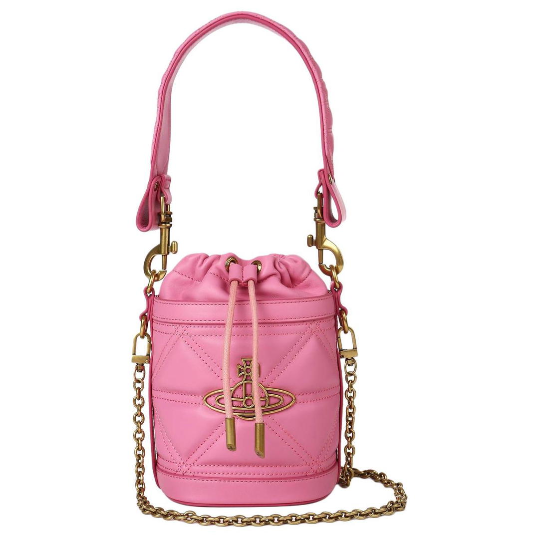 Vivienne Westwood Vivienne Westwood Kitty Lambskin Bucket Bags Shoulder Bag Crossbody Bag Handbag Small Size Women's Pink