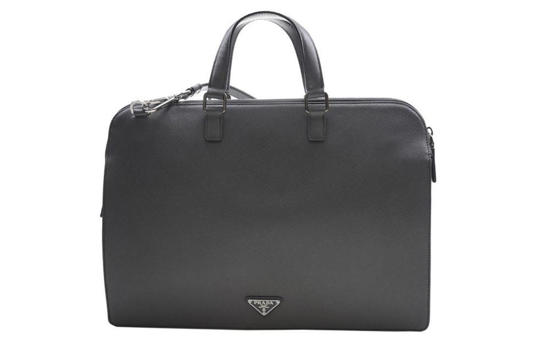 Prada Prada Calfskin Shoulder Bag Crossbody Bag Handbag Men's Gray