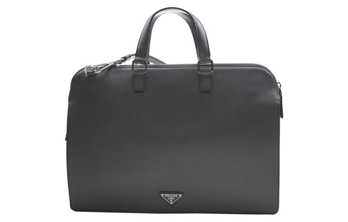 Prada Prada Calfskin Shoulder Bag Crossbody Bag Handbag Men's Gray