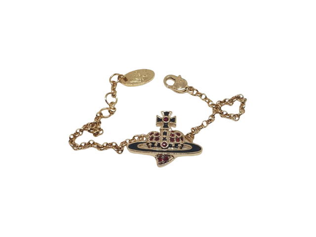 Vivienne Westwood Vivienne Westwood Reverse Heart bracelet In Steel With Gold Hardware Gold - view 1