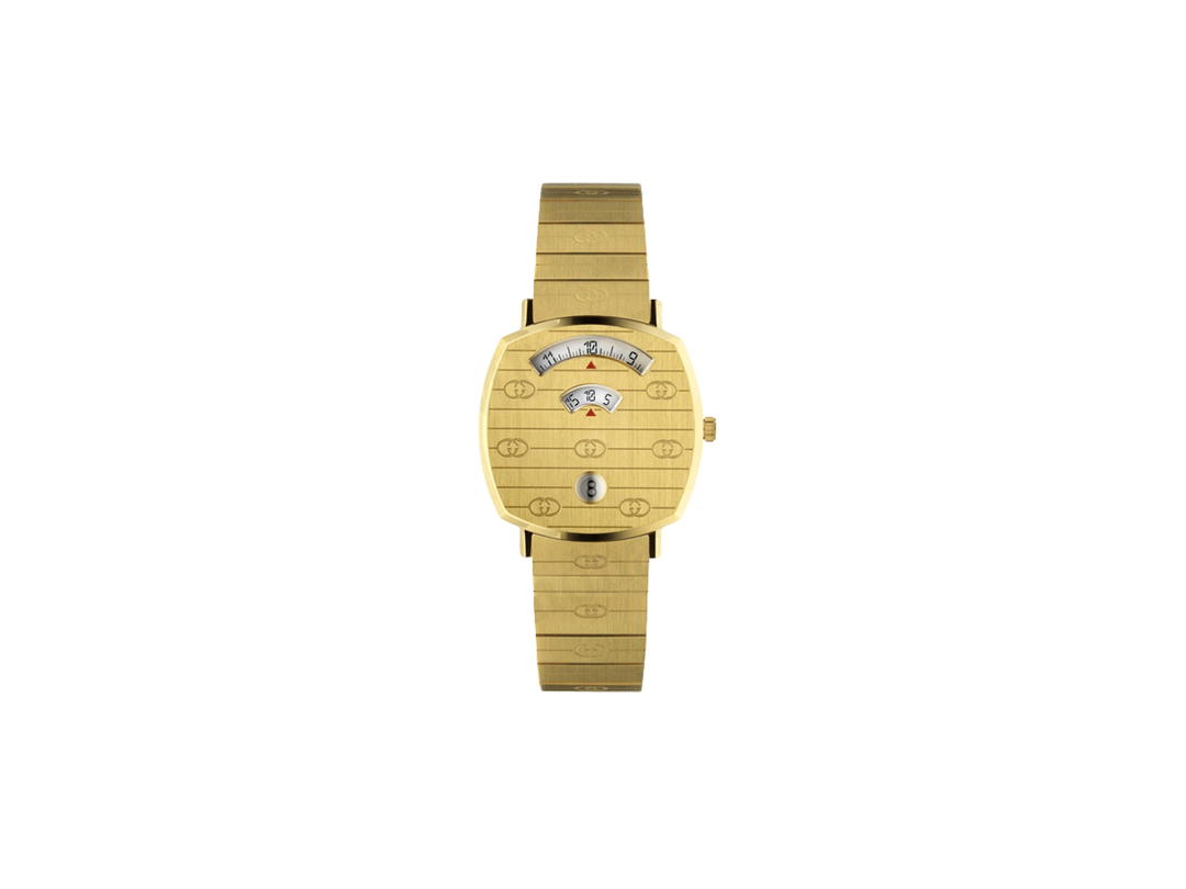 Gucci Gucci Grip Gold Plated Covered Dial Bracelet Watch Gold