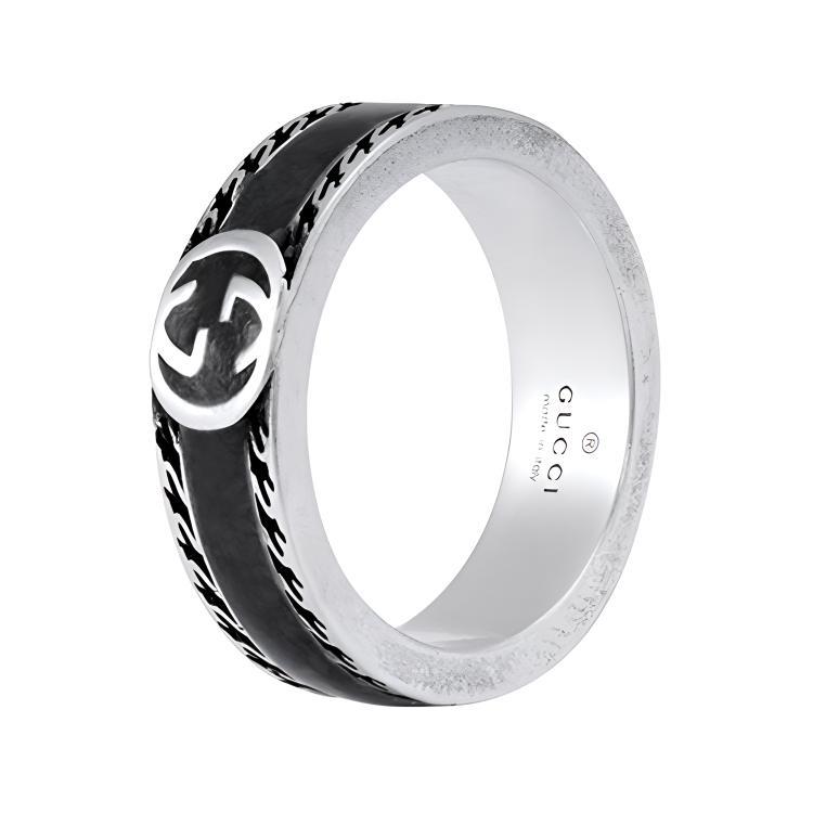 Gucci Gucci 925 Sterling Silver Rings Unisex Black