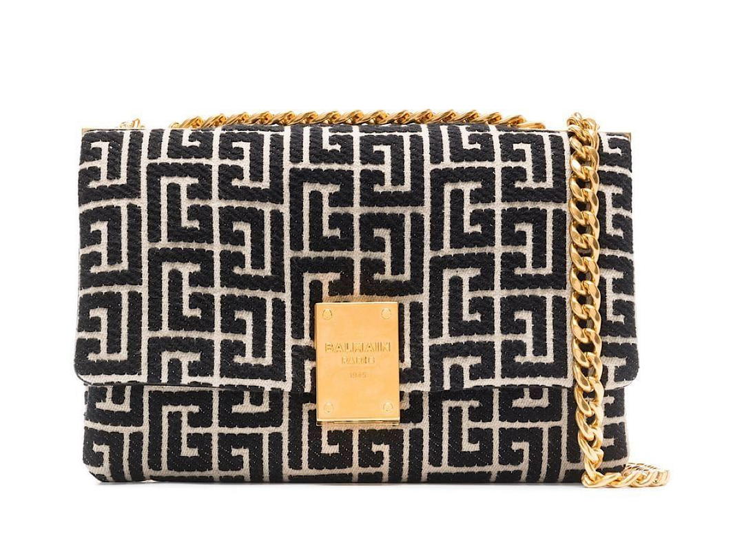 Balmain Balmain 1945 Soft Bag Smallmonogram Jacquagfe 84coton 16polyester