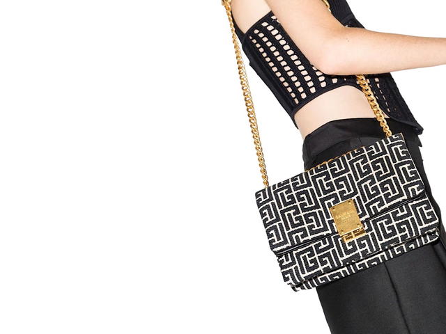 Balmain Balmain 1945 Soft Bag Smallmonogram Jacquagfe 84coton 16polyester - view 2