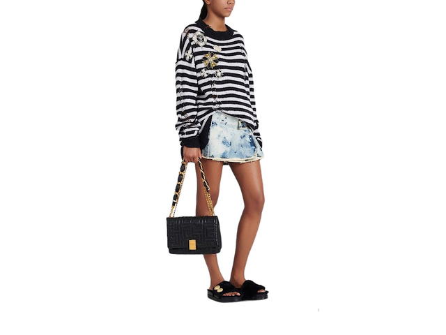 Balmain Balmain 1945 Soft Bag Mediumquilted Lambsk0pa 100lamb  Ovis Aries Aries - view 5