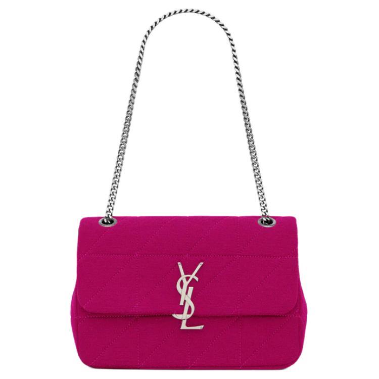 Saint Laurent Saint Laurent Knitted Fabric Quilting Textile Shoulder Bag Crossbody Bag Medium Size Women's Dragon Fruit Red
