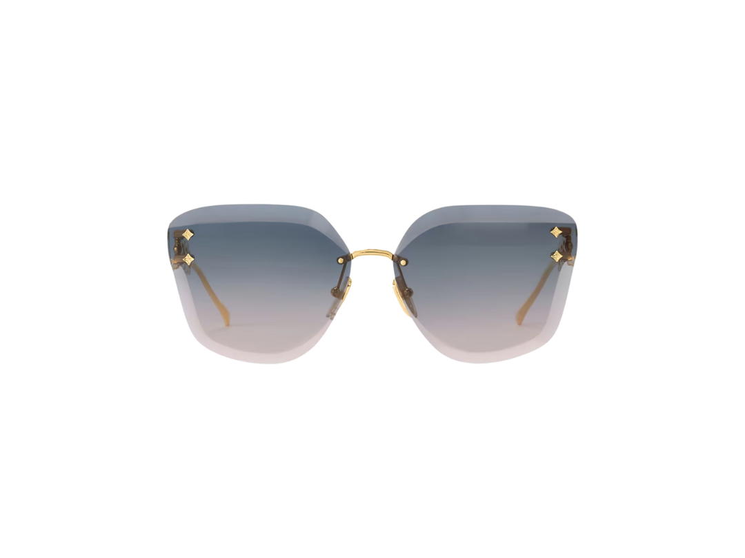 Louis Vuitton Louis Vuitton Jewel Cat Eye Sunglasses In Rimless frames With Gradient Blue lenses