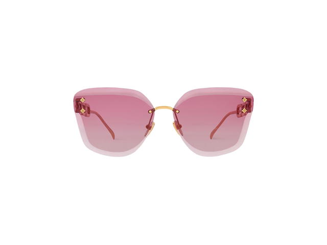 Louis Vuitton Louis Vuitton Jewel Cat Eye Sunglasses In Acetate and gold color metal With Gradient Pink lenses - view 1