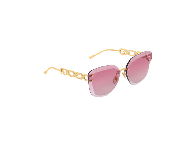 Louis Vuitton Louis Vuitton Jewel Cat Eye Sunglasses In Acetate and gold color metal With Gradient Pink lenses - view 2