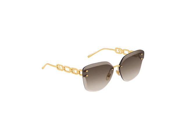 Louis Vuitton Louis Vuitton Jewel Cat Eye Sunglasses In Rimless frames With Gradient Brown lenses - view 2