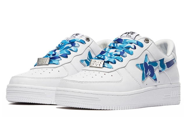 Bape A Bathing Ape Bape Sta Low White ABC Camo Blue - view 3