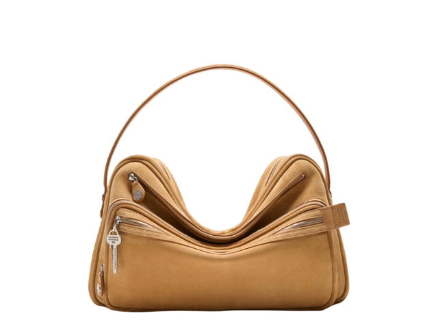 Acne Studios Acne Studios Camero Camera Suede Shoulder Bag Sesame Beige - view 1