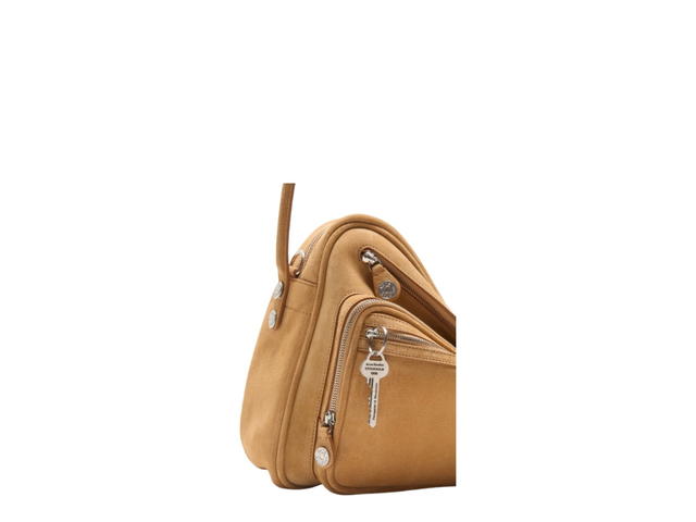 Acne Studios Acne Studios Camero Camera Suede Shoulder Bag Sesame Beige - view 5