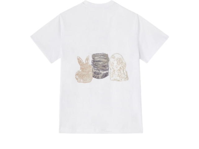 Ganni Ganni Animals Print T-shirt Bright White - view 2
