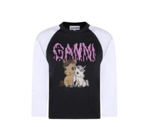 Buy Ganni Basic Cotton Jersey Baseball T-shirt Phantom White at Sasom – Authentic and Ready to Ship