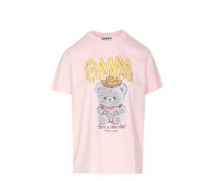 Buy Ganni Short-Sleeve T-Shirt Pink at Sasom – Authentic and Ready to Ship