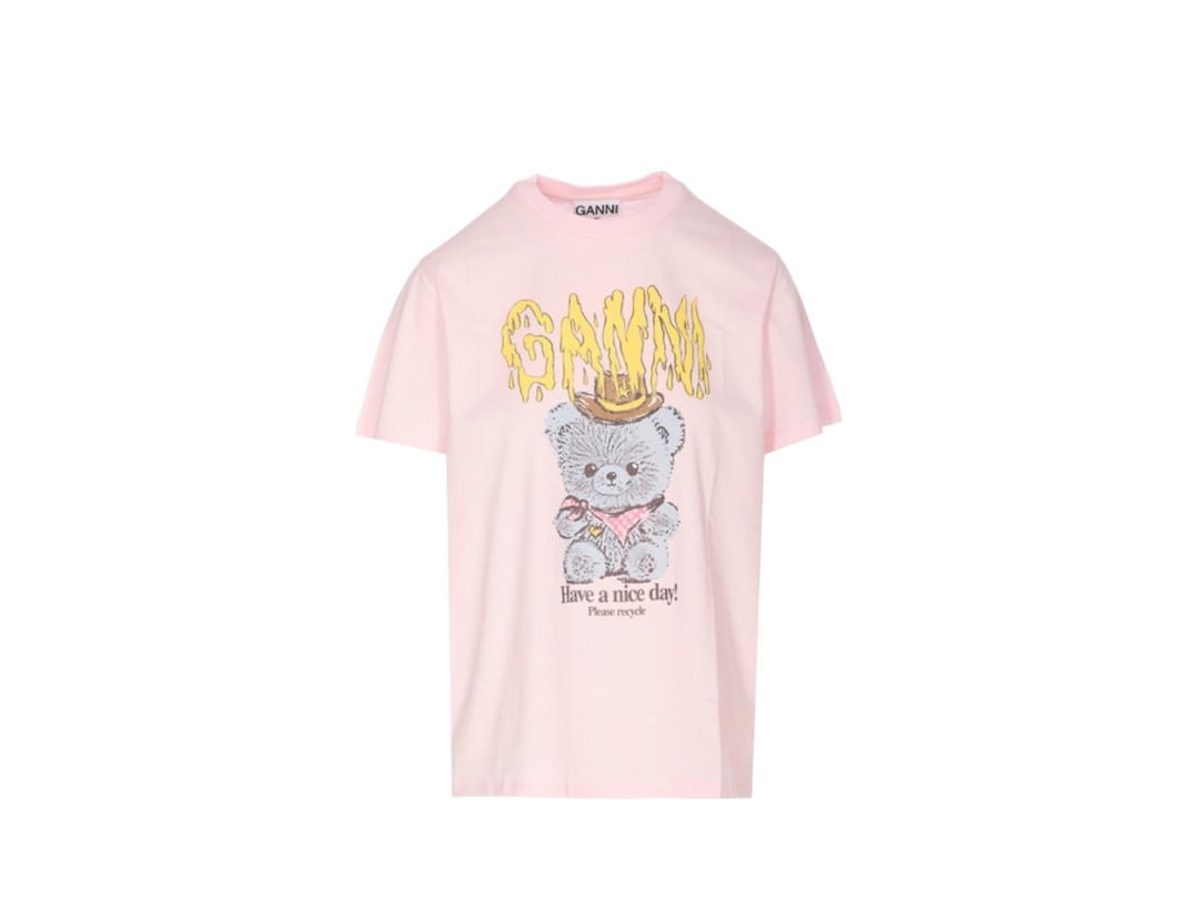 Ganni Ganni Short-Sleeve T-Shirt Pink