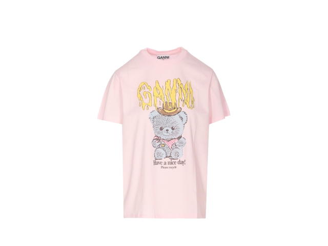 Ganni Ganni Short-Sleeve T-Shirt Pink - view 1