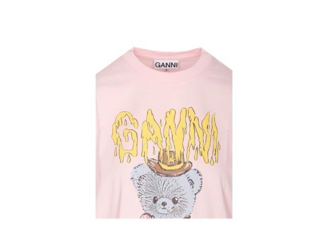 Ganni Ganni Short-Sleeve T-Shirt Pink - view 3
