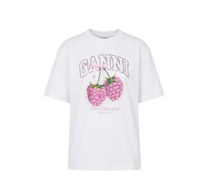 Buy Ganni Heavy Cotton Jersey Raspberry Bright White at Sasom – Authentic and Ready to Ship