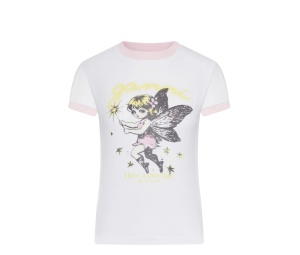 Buy Ganni Fairy Print T-shirt Bright White at Sasom – Authentic and Ready to Ship