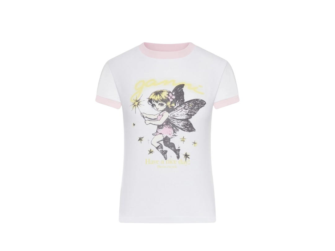 Ganni Ganni Fairy Print T-shirt Bright White