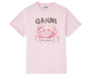 Buy Ganni T-shirt with Crab Chalk Pink (Women's) at Sasom – Authentic and Ready to Ship