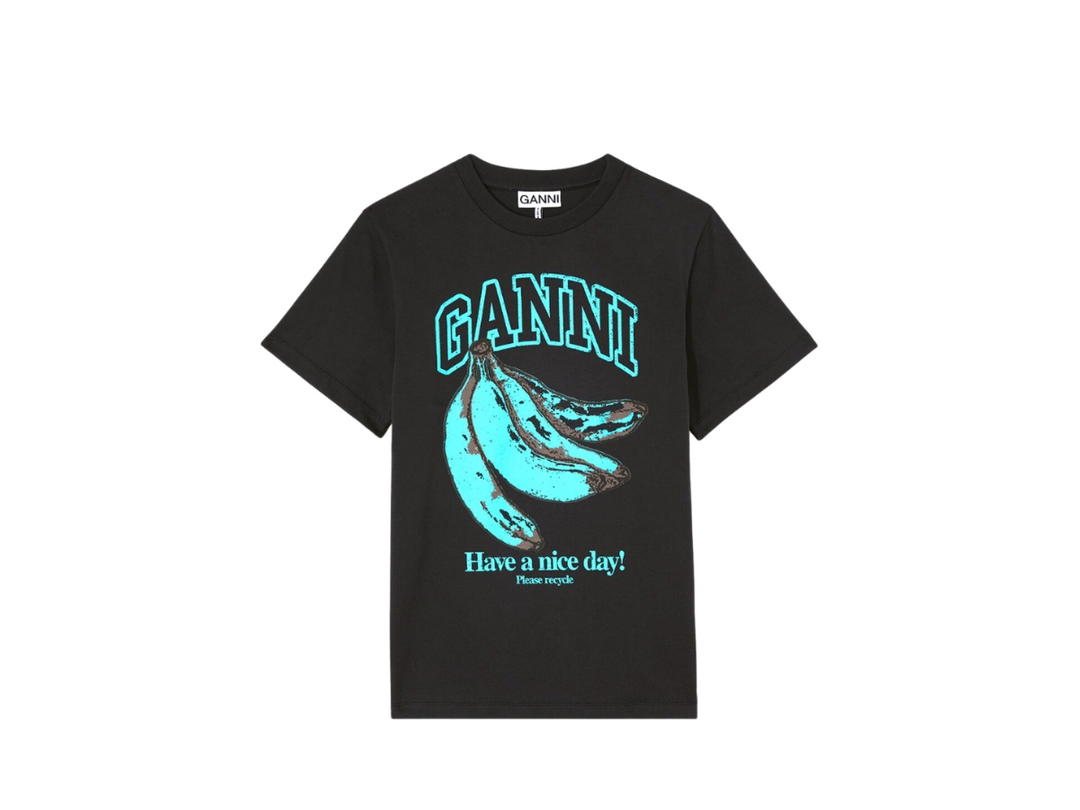 Ganni Ganni T-shirt with Blue Banana Phantom (Women's)
