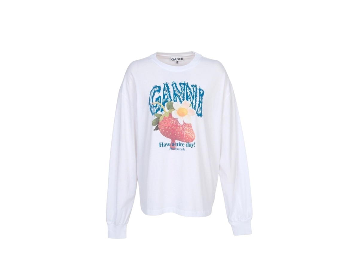 Ganni Ganni Cotton Longsleeve White (Women's)