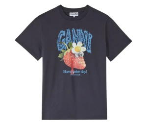 Buy Ganni Basic Cotton Jersey Strawberry T-Shirt Phantom (Women's) at Sasom – Authentic and Ready to Ship