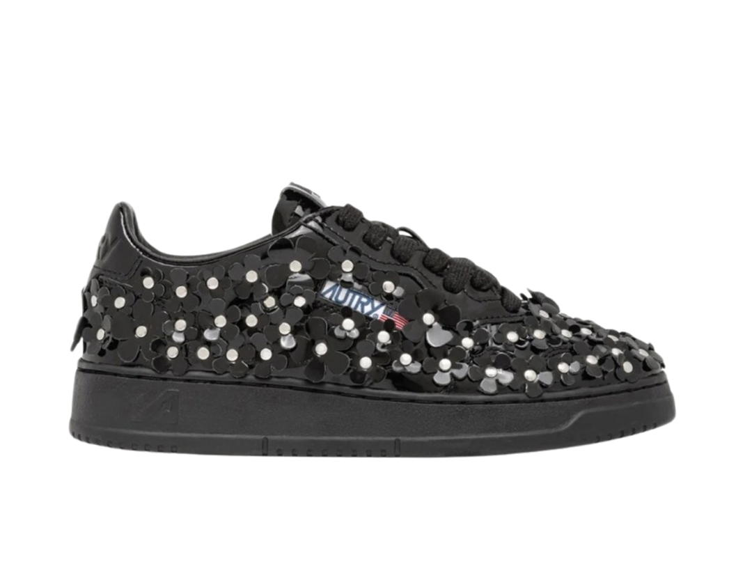 Autry Autry Medalist Low Patent Flower Black (Women's)