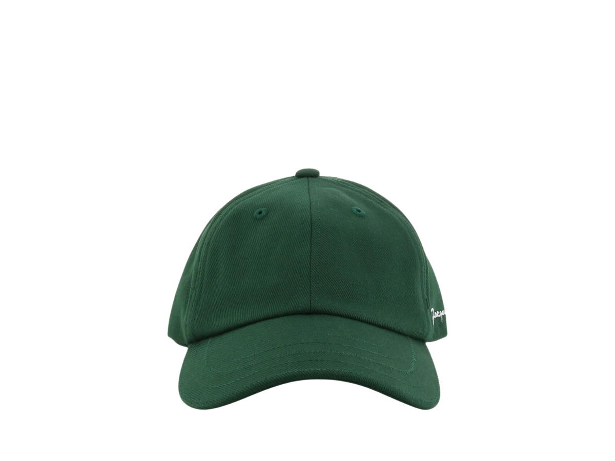 Buy Jacquemus La Casquette Jacquemus Gabardine Baseball Cap Dark Green at Sasom – Authentic and Ready to Ship