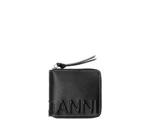 Buy Ganni Compact Zip Around Wallet Black at Sasom – Authentic and Ready to Ship