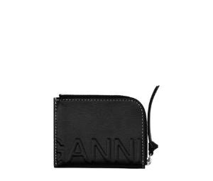 Buy Ganni Banner Card Holder Black at Sasom – Authentic and Ready to Ship