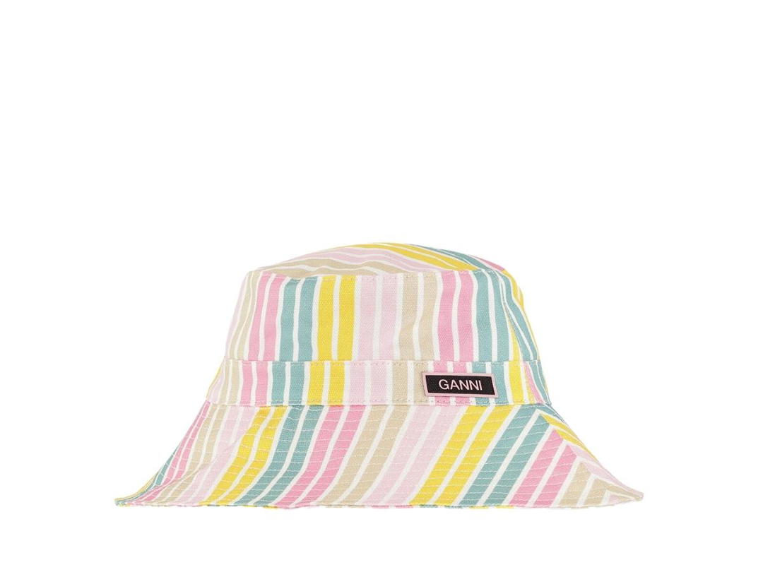 Ganni Ganni Striped Tech Bucket Hat