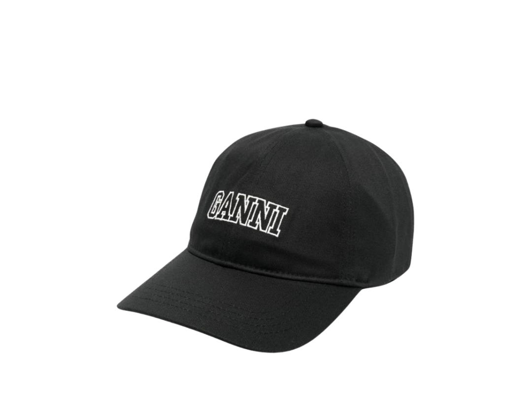 Ganni Ganni Embroidered Logo Cap Black