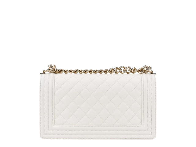 Chanel Chanel Boy Chanel In Cow Leather With Gold -Tone Metal Hardware White Gold - view 2