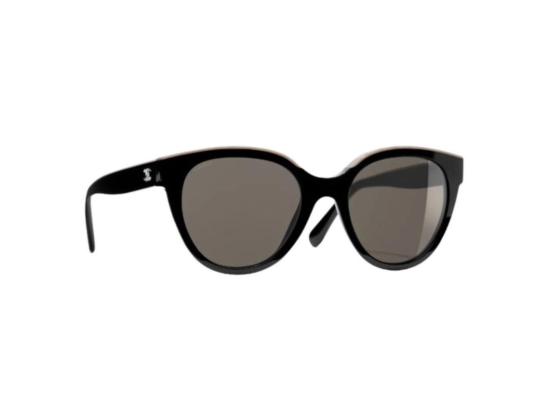 Chanel Chanel Butterfly Sunglasses In Acetate Black Beige