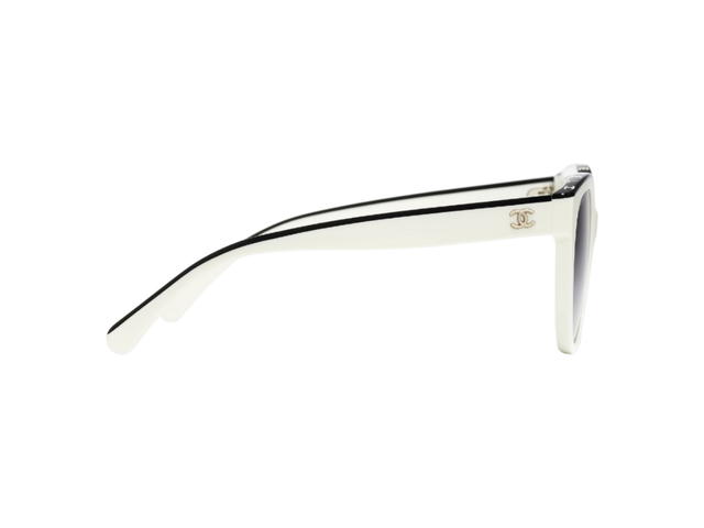 Chanel Chanel Butterfly Sunglasses In Black White Acetate With Gradient Lenses - view 3